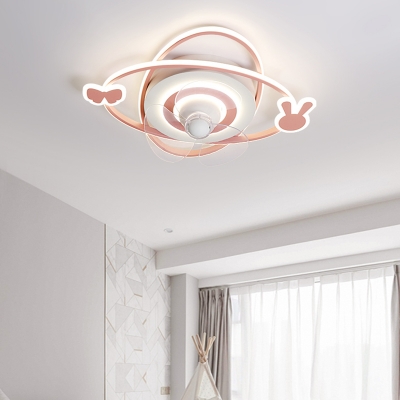 Kid's Bedroom Ceiling Fans Metal LED Contemporary Style Fan Lighting