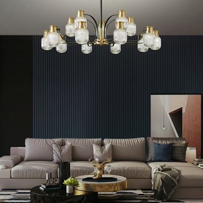 LED Pendant Light Fixture Metal and Glass Living Room Bedroom Dining Room Chandelier Lighting Fixtures