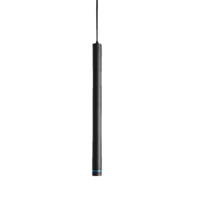 Modern Style Linear Pendant Light Metal 1-Lighs Ceiling Lamp in Black