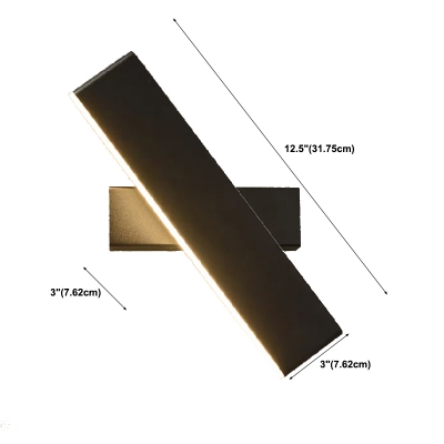 Modern Style Rectangular Wall Light Sconce Metal 1-Light Wall Sconces in Gold