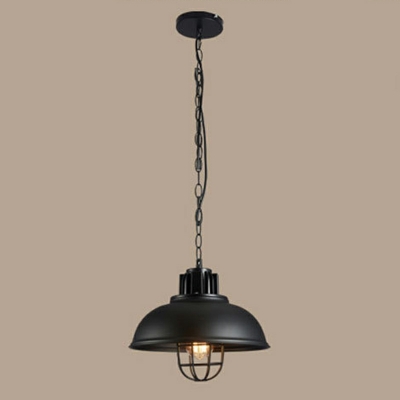 Single Bulb Pendant Lighting with Wire Cage Lamp Shade Chandelier Lighting