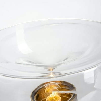 Single Light Nightstand Lamp wirh Clear Glass Shade Table Light