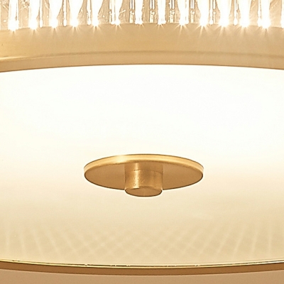 Traditional Drum Shade Flush Mount Frosted Glass LED Flush Ceiling Light Fixture