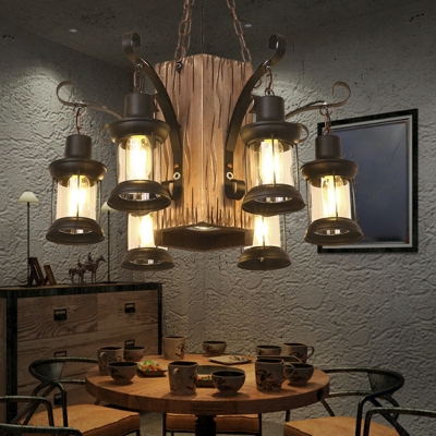 Vintage Chandelier Pendant Light Industrial Black Hanging Ceiling Lights for Living Room