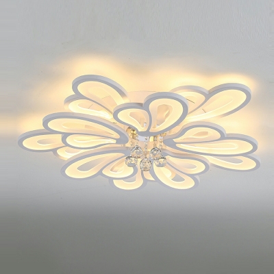 White Flush Mount Ceiling Lights Starburst Shape LED Flush Light Fixtures