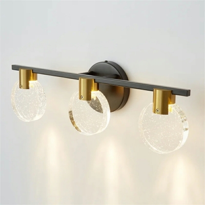 3-Light Sconce Light Fixtures Minimalistic Style Round Shape Metal Wall Mount Lighting