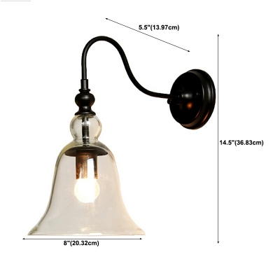 American Industrial Style Wall Light Modern Minimalist Glass Wall Sconce for Bedroom