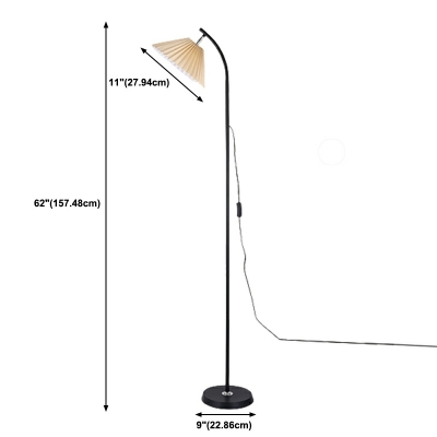 Contemporary Floor Lamp 1 Light Cloth Shade Floor Lamp for Bedroom
