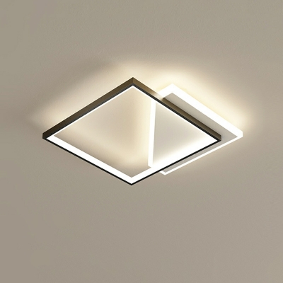 Contemporary Flush Mount Lighting Geometric LED Flush Mount Ceiling Lighting Fixture in Black