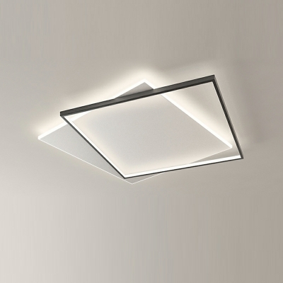 Contemporary Flush Mount Lighting Geometric LED Flush Mount Ceiling Lighting Fixture in Black
