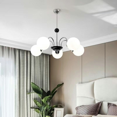 Globe Pendant Light Contemporary Style Glass Hanging Lamps Kit for Living Room