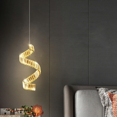 LED Crystal Hanging Pendnant Lamp Modern Pendulum Lights for Bedroom