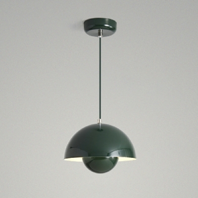 Metallic Hanging Pendant Light Single Bulb Simplicity Suspension Pendant