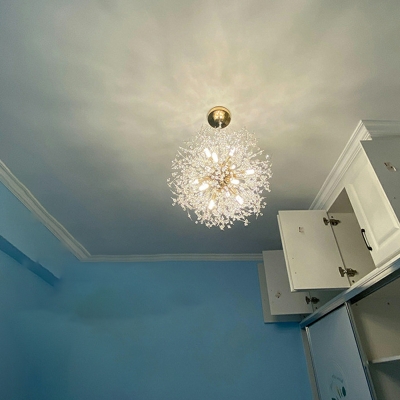 Modern Minimalism Chandelier Lighting Fixtures Crystal Globe Suspension Light for Dinning Room