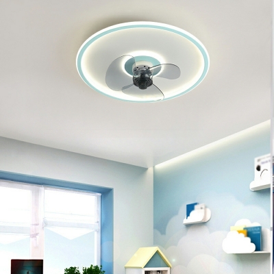 Modern Slim Flush Mount Ceiling Light LED Minimalist Flush Fan Light Fixtures for Bedroom