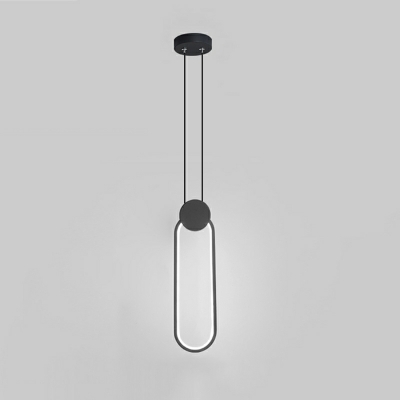 Nordic Minimalist Single Pendant LED Simple Black Hanging Lamp for Bedroom