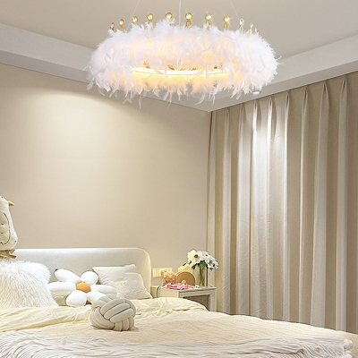Pendant Light Kit Modern Style Feather Hanging Lamps for Living Room