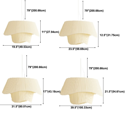 Simplicity Drum Pendant Light Fixture Silk Suspension Pendant Lighting