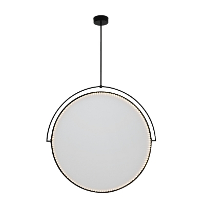 1-Light Hanging Lights Minimalism Style Round Shape Metal Pendant Light Fixture