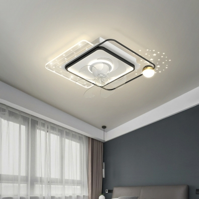 4-Light Flush Light Fixtures Kids Style Geometric Shape Metal Ceiling Mounted Lights