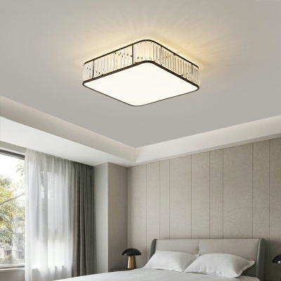 5 Light Flush Light Geometric Crystal Flush Mount for Bedroom
