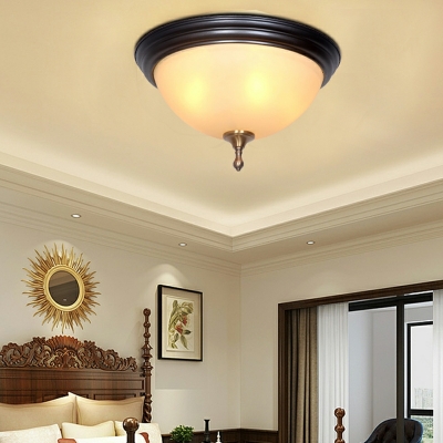 5-Light Flush Mount Light Fixture Traditional Style Dome Shape Metal Ceiling Mounted Lights