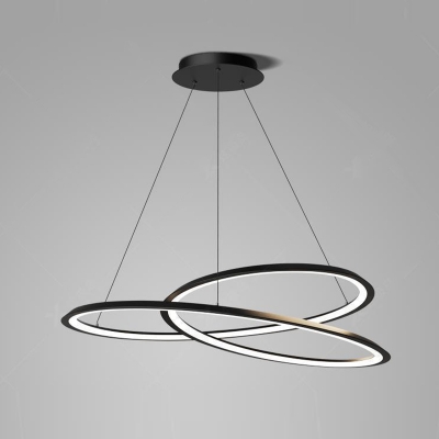 Aluminum Black Hanging Pendant Light Silicone Lampshade Chandelier Lighting Fixture
