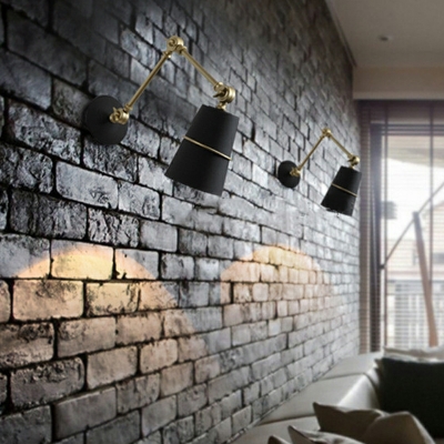 Barrel Shape Sconce Light Fixture Metal Single Head Wall Mounted Lighting