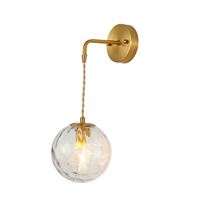 Contemporary Globe Wall Lamp 1 Light Glass Wall Light for Bedroom
