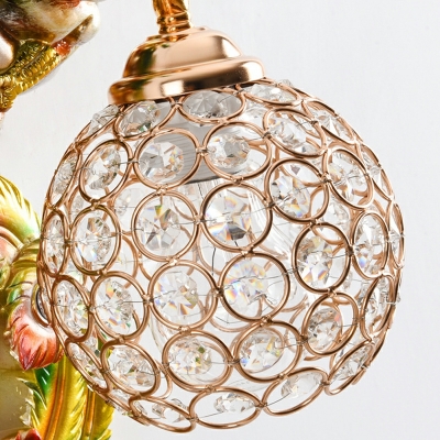Crystal Globe Wall Mounted Light Fixture Modern Metal Sconce Light Fixture for Living Room