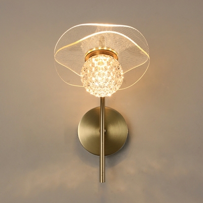 Globe Shade Wall Mounted Light Modern Style Glass Sconce Light for Bedroom