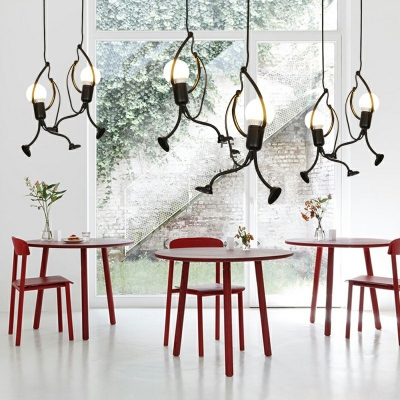 Industrial Style Pendant Lights Metal Black Hanging Lamp for Dining Room