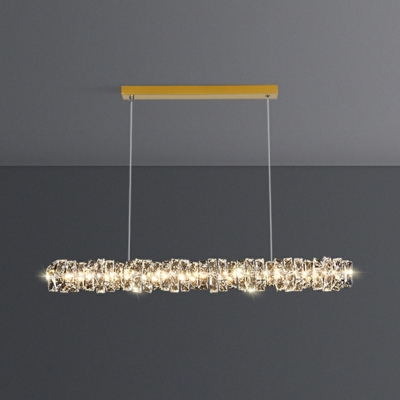 K9 Crystal Island Lighting Fixture LED Contemporary Pendant Lights for Kitchen Island