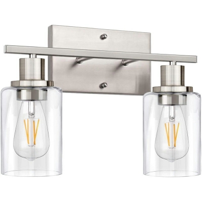 Mid Century Modern Bathroom Vanity Light Clear Glass Vanity Lighting Idea