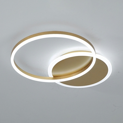 Modern Minimalist Acrylic Ceiling Light LED Multilayer Circle Flush Mount Light in Gold