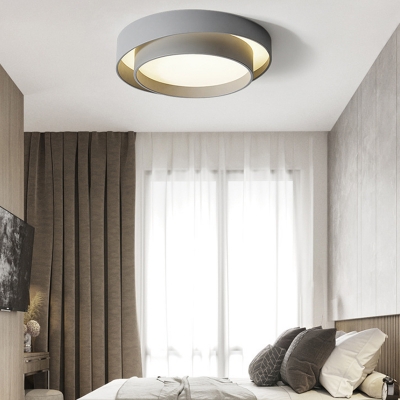 Modern Round Flush Mount Ceiling Light Simple Metal Flush Mount Light for Bedroom