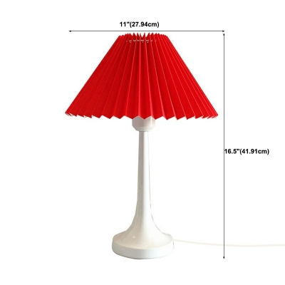 Modern Style Cone Table Light Paper 1-Light Night Table Lamps in Black