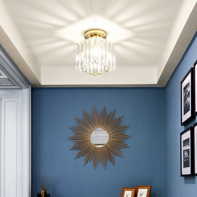 Nordic Contemporary Concealed Installation Ceiling Lamp Crystal Porch and Entrance Hall Flush Mount Light