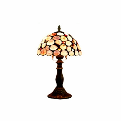 Tiffany Traditional Art Desk Lamp 1 Head Shell Desk Light for Bedroom