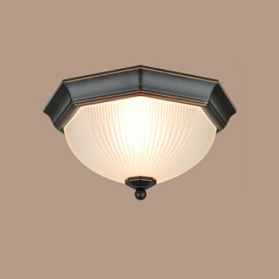 Traditional Style Ceiling Light Glass Round Ceiling Fixture for Corridor