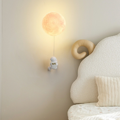 White Globe Shade Wall Sconce Lighting Single Bulb LED Wall Mount Light Fixture