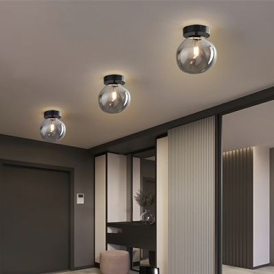 1 Light Contemporary Ceiling Light Glass Ceiling Fixture for Corridor