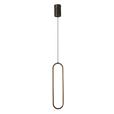 1-Light Hanging Ceiling Lights Minimalist Style Oval Shape Metal Suspension Pendant
