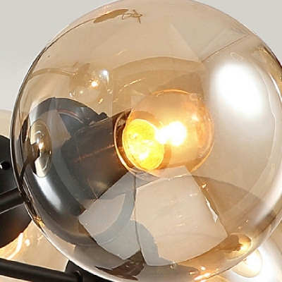 Black Bubble Chandelier Lights Modern Style Opal Glass 12 Lights Chandelier Lamp
