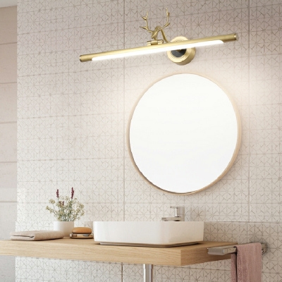 Metal Antler Vanity Lamp American Style LED Wall Mount Mirror Front for Bathroom