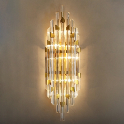 Mid-Century Geometric Flush Mount Wall Sconce Crystal Surface Wall Sconce