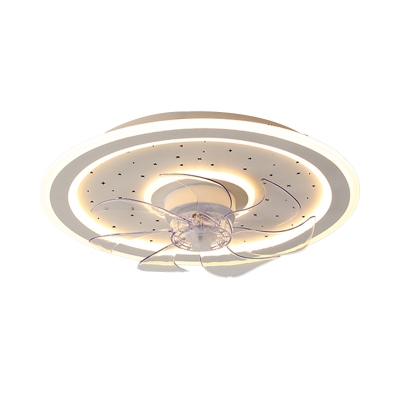 Modern Minimalist Flush Fan Light Fixtures Creative Invisible Ceiling Fan Light