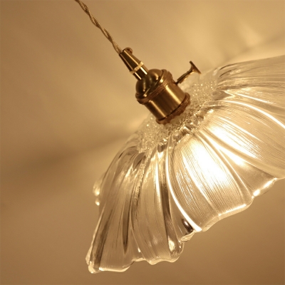 1-Bulb Pendant Lighting Brass with Clear Glass Shade Pendant Light