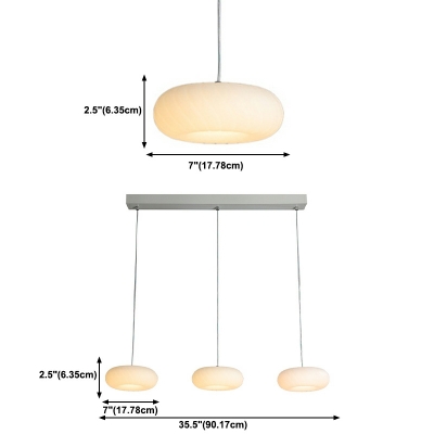 1-Light Hanging Ceiling Lights Minimalist Style Oval Shape Metal Pendant Light Fixture