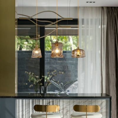 1-Light Pendant Ceiling Lights Retro Style Geometric Shape Metal Hanging Light Fixtures